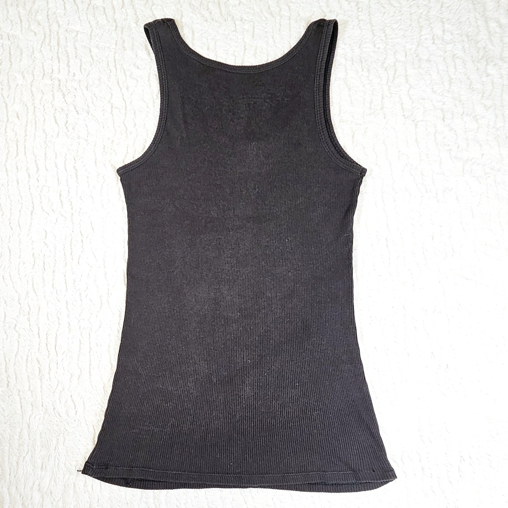 Black Ribbed Tank Top - Picture 5 of 6